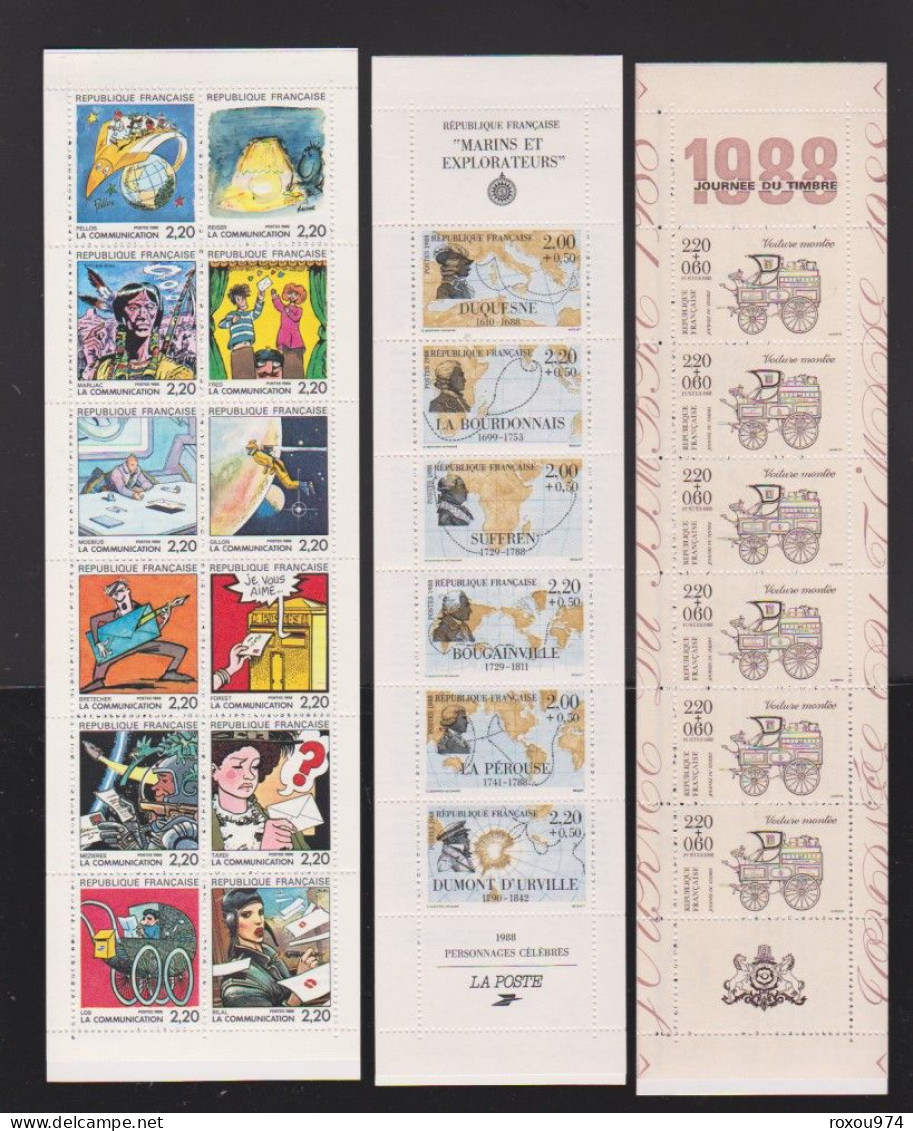 ANNEE COMPLETE  1988 TIMBRES NEUFS** +  CARNETS  + FEUILLETS    6  SCAN - 1980-1989