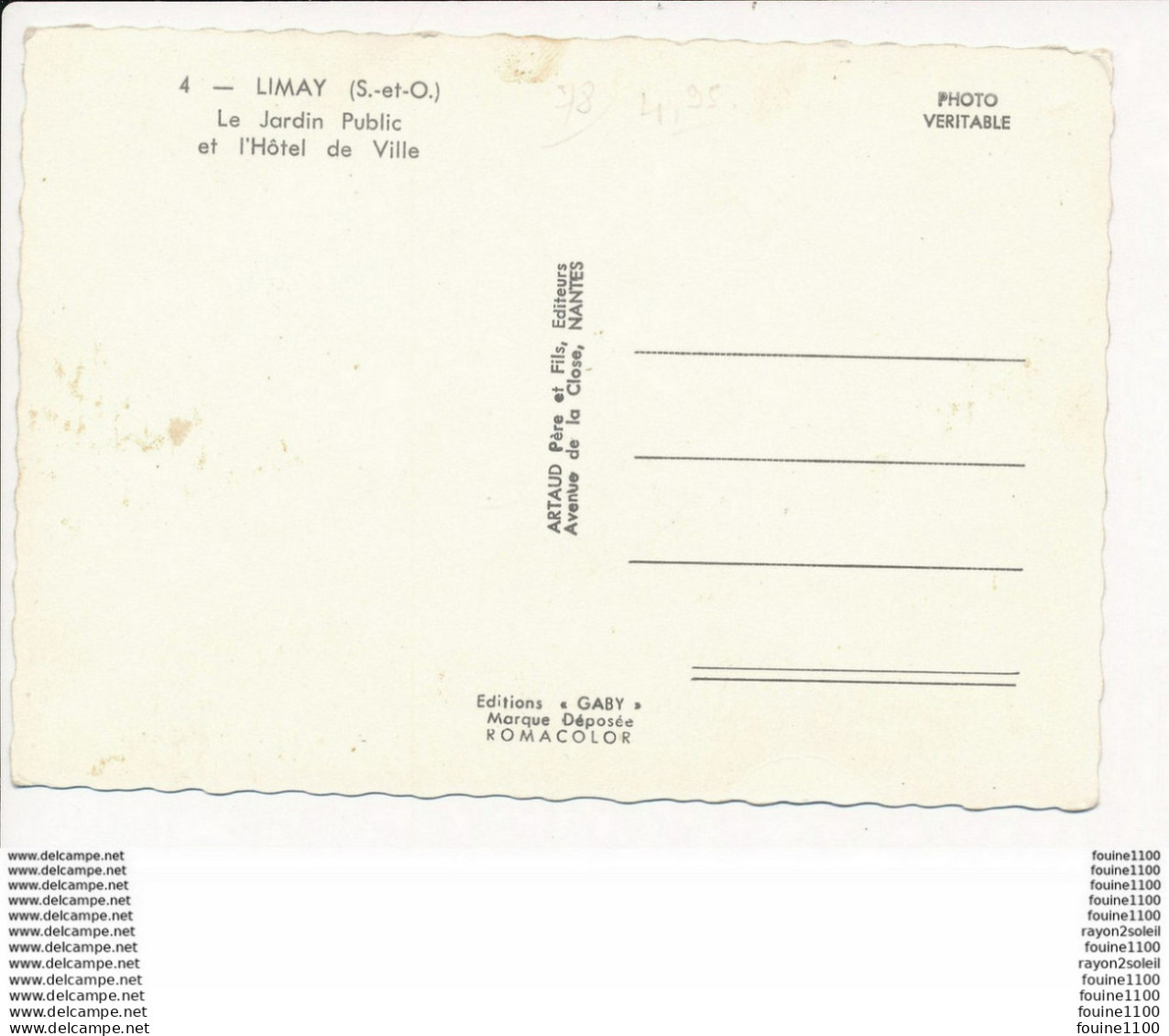 Carte ( Format 15 X 10,5 Cm ) LIMAY (recto Verso ) - Limay