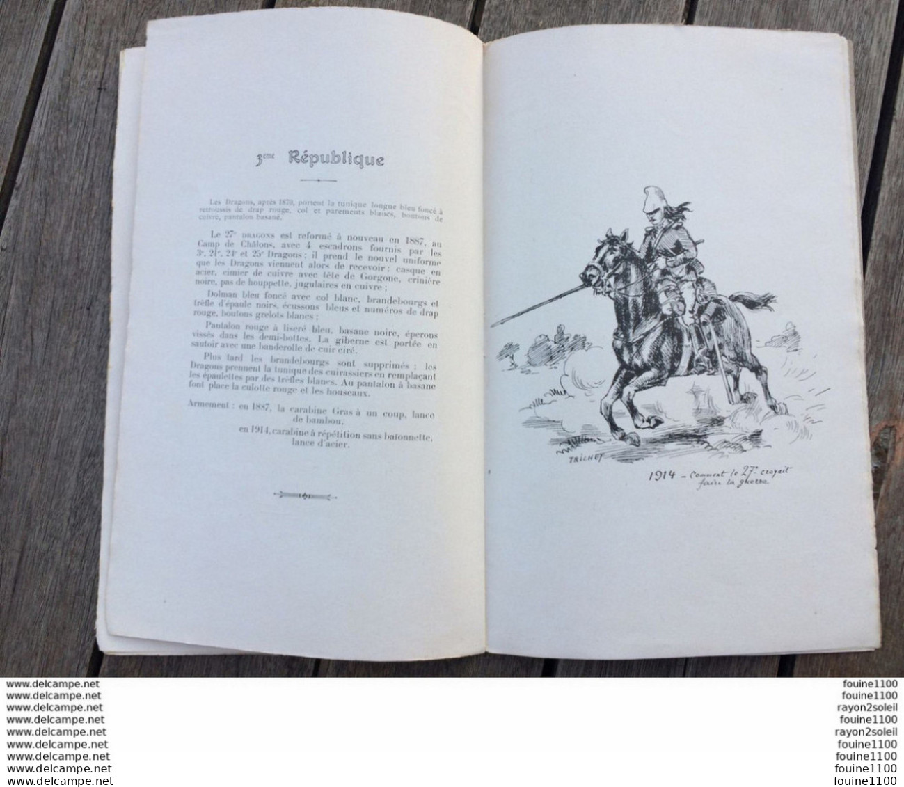 RARE fascicule militaire les uniformes du 27e régiment de dragons 1674 1919 pierre TRICHET la marjolaine à VERSAILLES