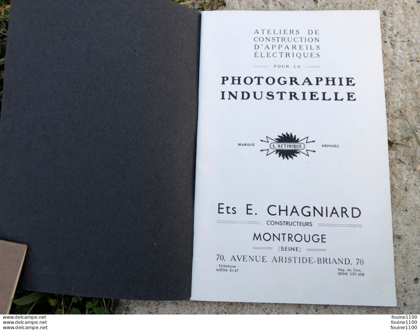 Catalogue L'ACTINIQUE Construction D'appareils électriques Pour Photographie Industrielle Ets E. Chagniard à MONTROUGE - Photographs