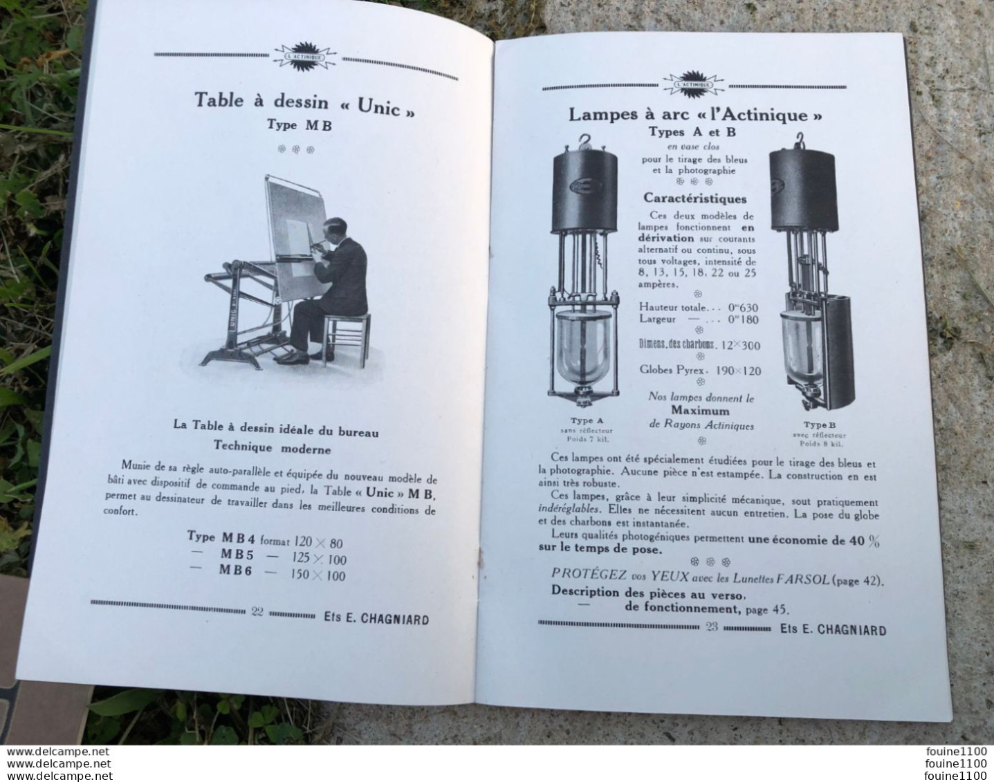 catalogue L'ACTINIQUE construction d'appareils électriques pour photographie industrielle Ets E. Chagniard à MONTROUGE