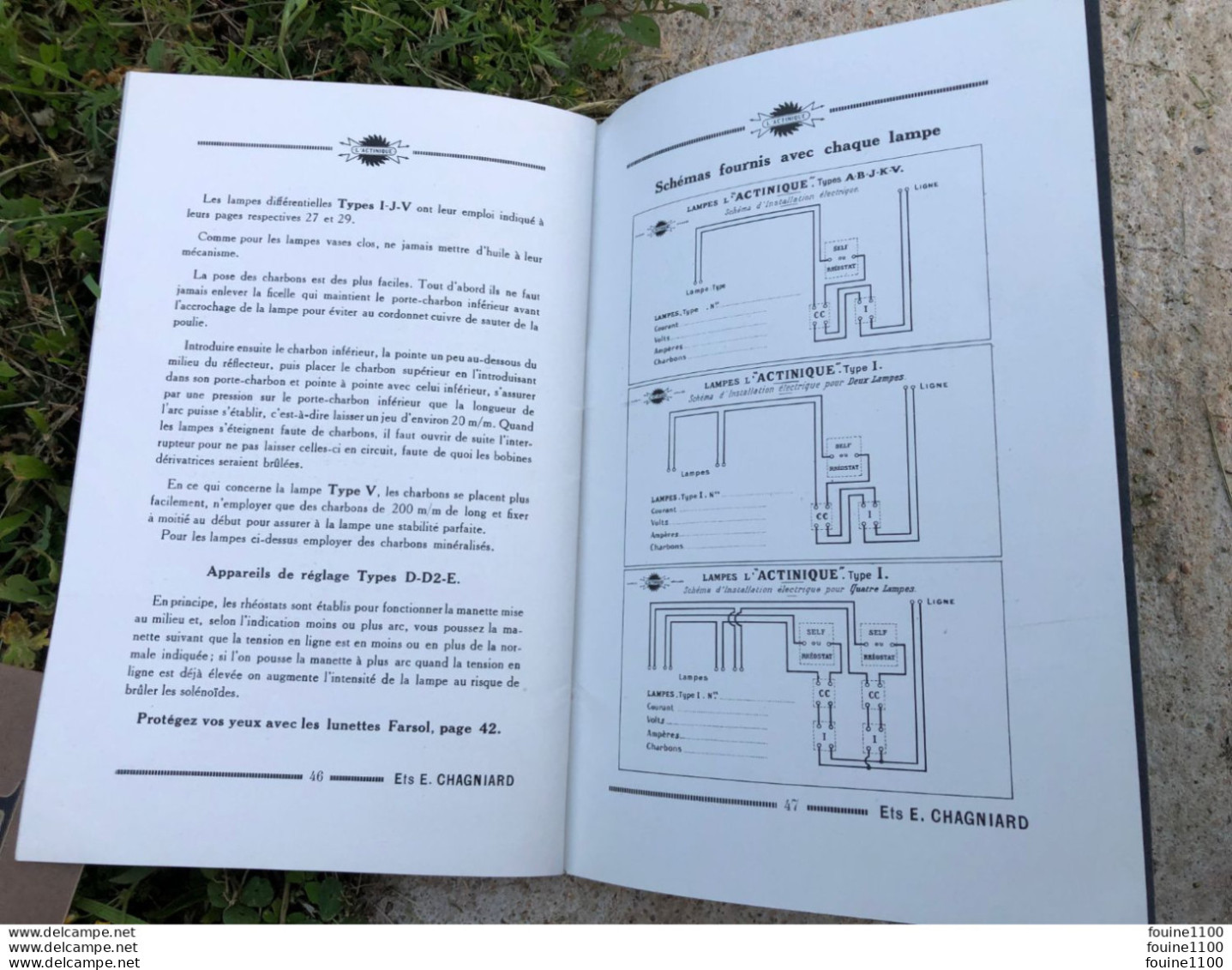 catalogue L'ACTINIQUE construction d'appareils électriques pour photographie industrielle Ets E. Chagniard à MONTROUGE