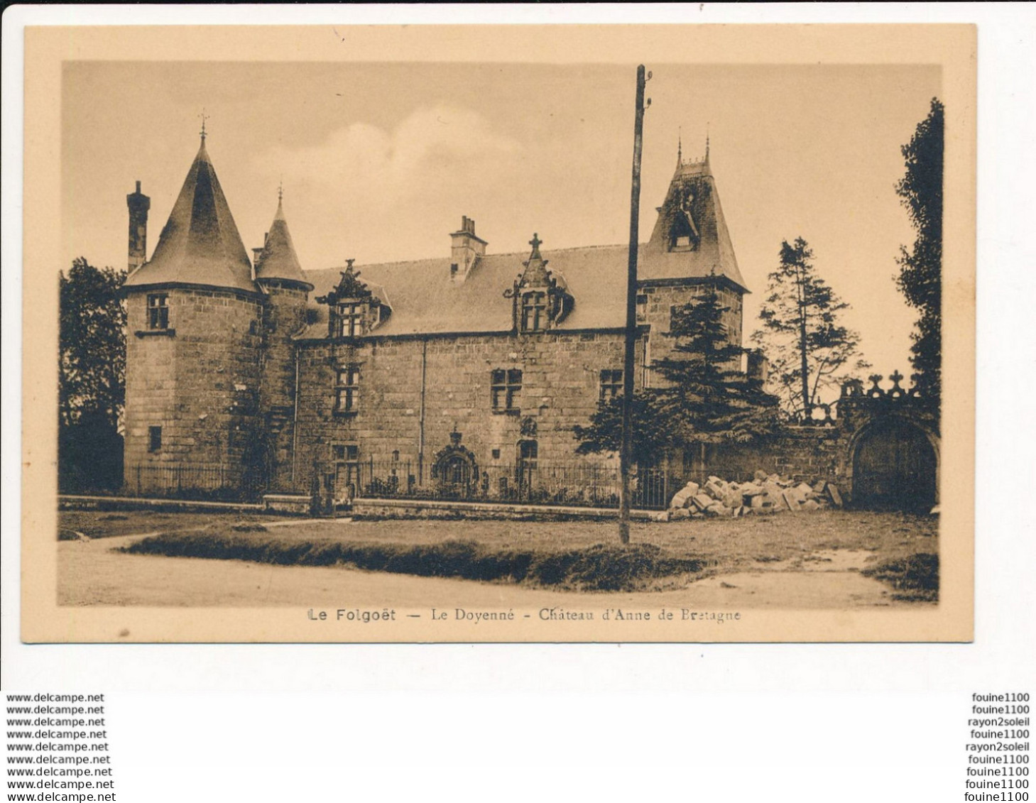 Collage Au Dos De Carte Postale Pêche Au PONT DU ROY Canal De NANTES à BREST Env. De Châteauneuf Du Faou Par M. BOUVIER - Châteauneuf-du-Faou