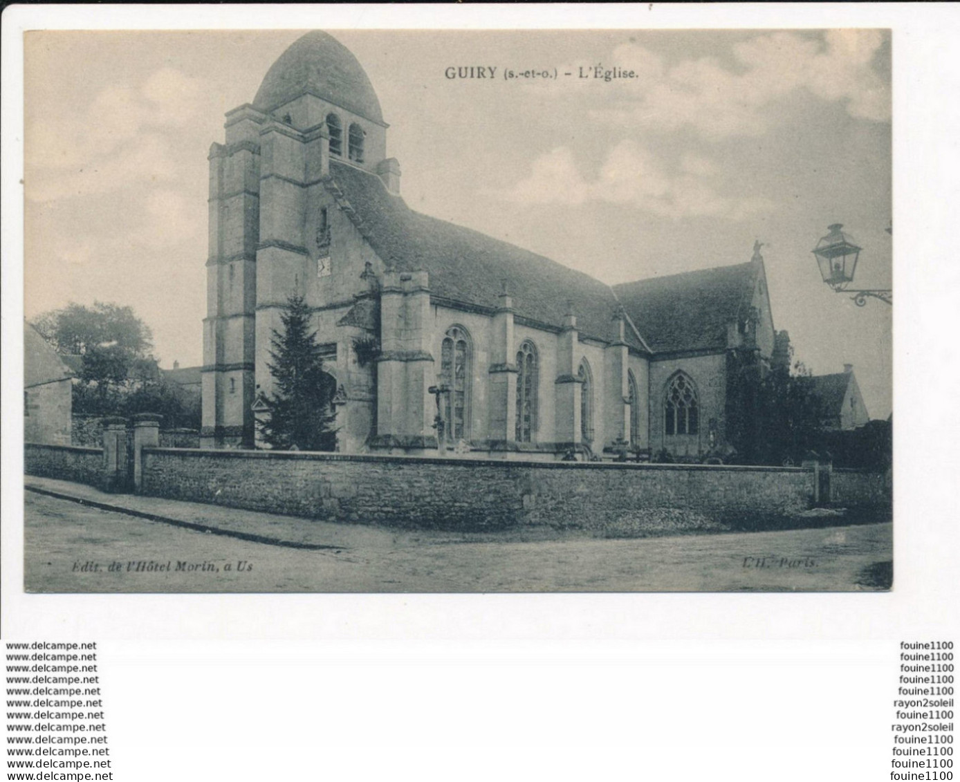 Carte De GUIRY  L' église  ( Recto Verso ) - Guiry En Vexin