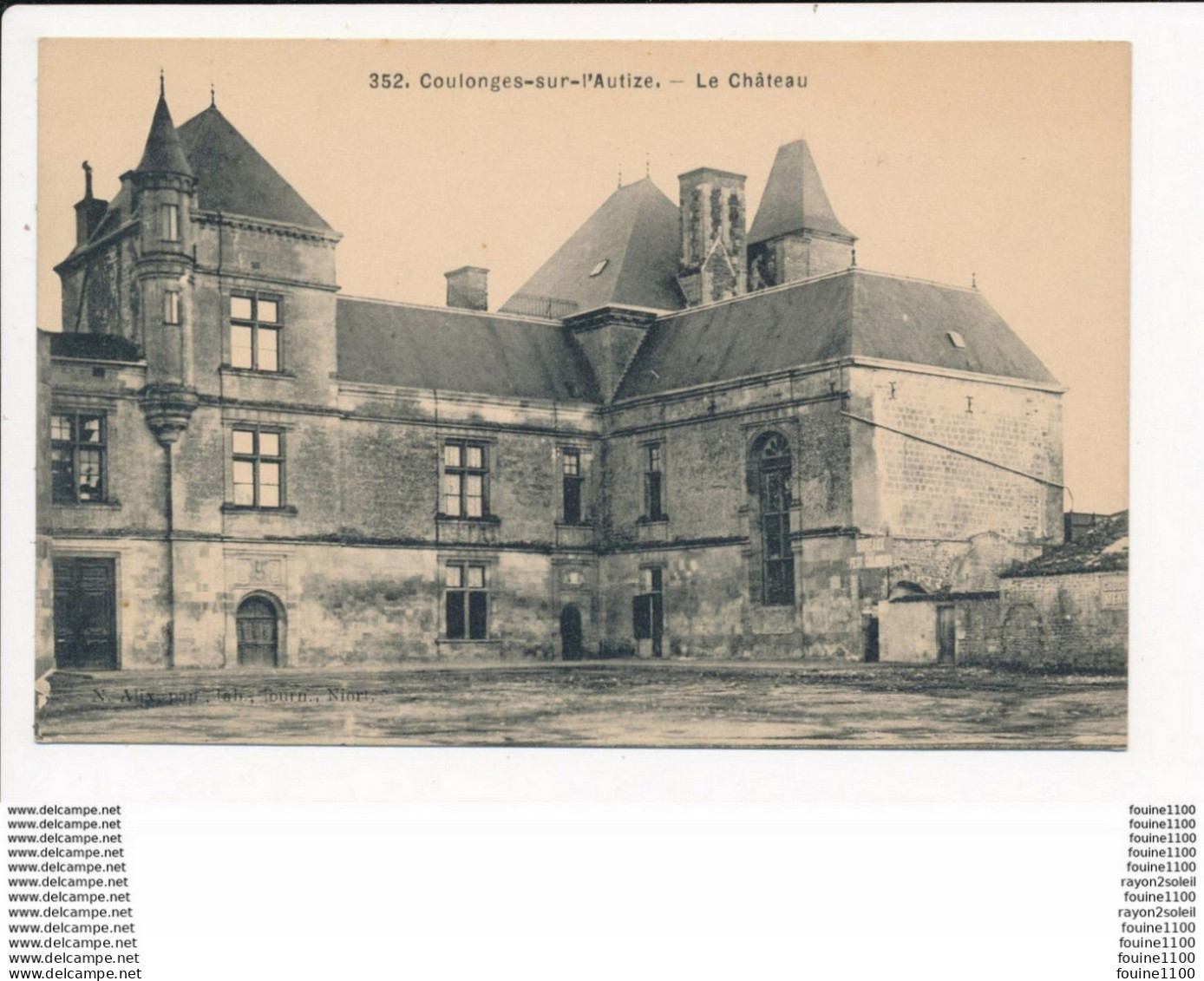 Carte De COULONGES SUR L AUTIZE  Le Château  ( Recto Verso ) - Coulonges-sur-l'Autize