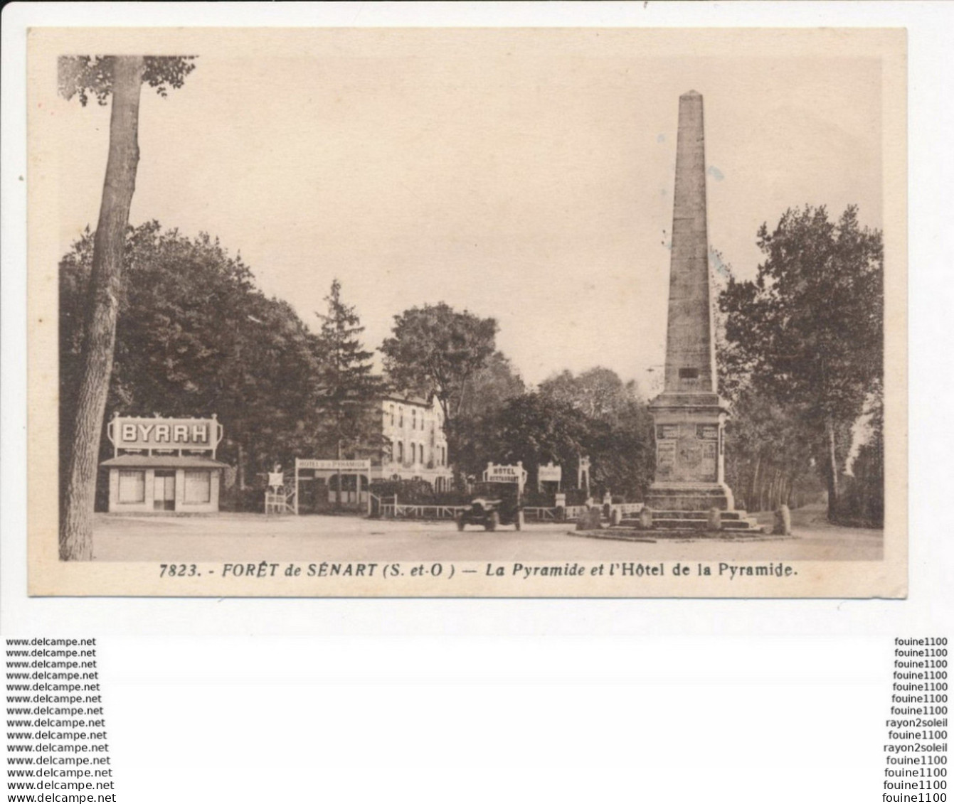 Carte De La Forêt De Sénart  La Pyramide Et L' Hôtel De La Pyramide ( Publicité Byrrh ) - Sénart