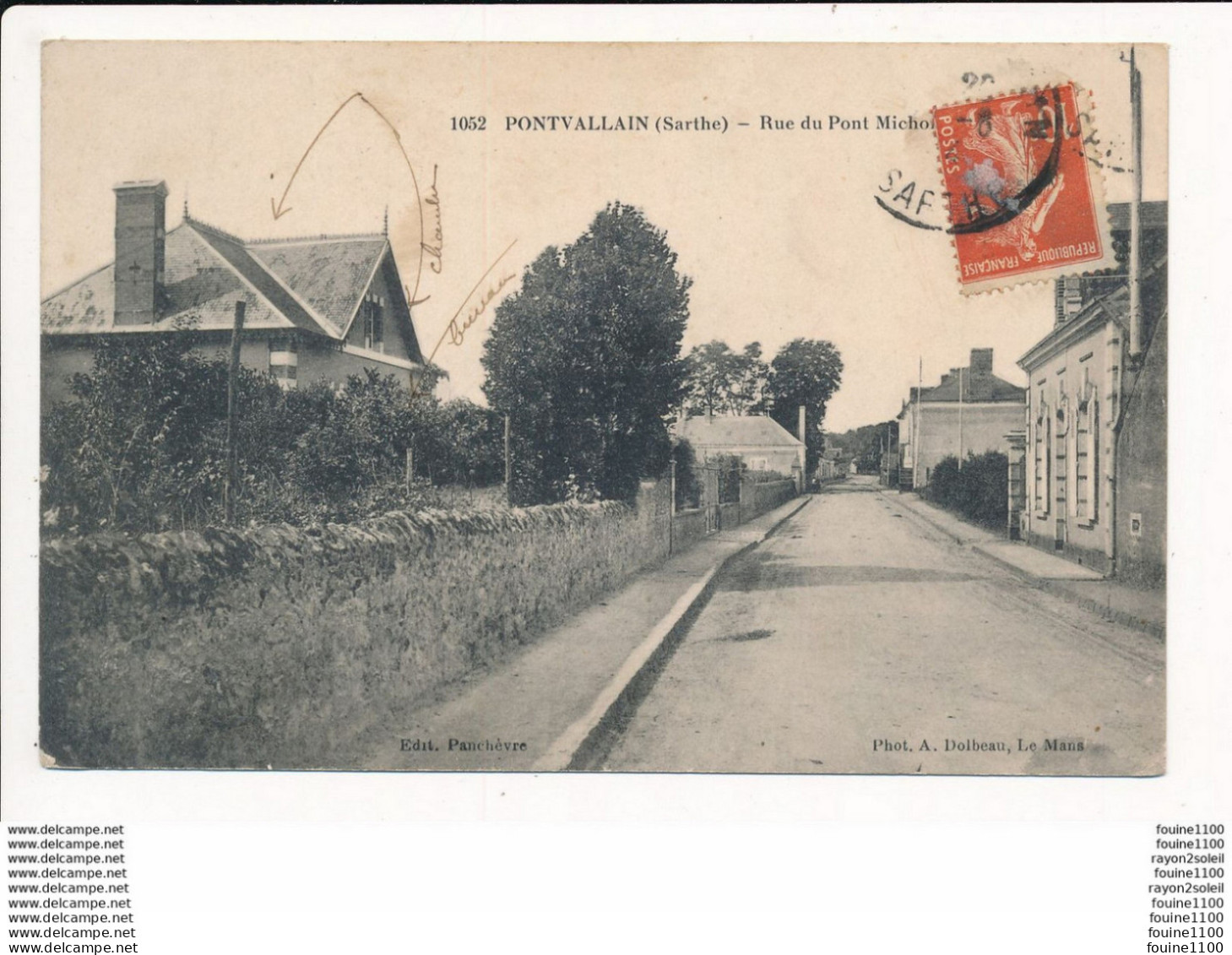 Carte De PONTVALLAIN Rue Du Pont Michon - Pontvallain