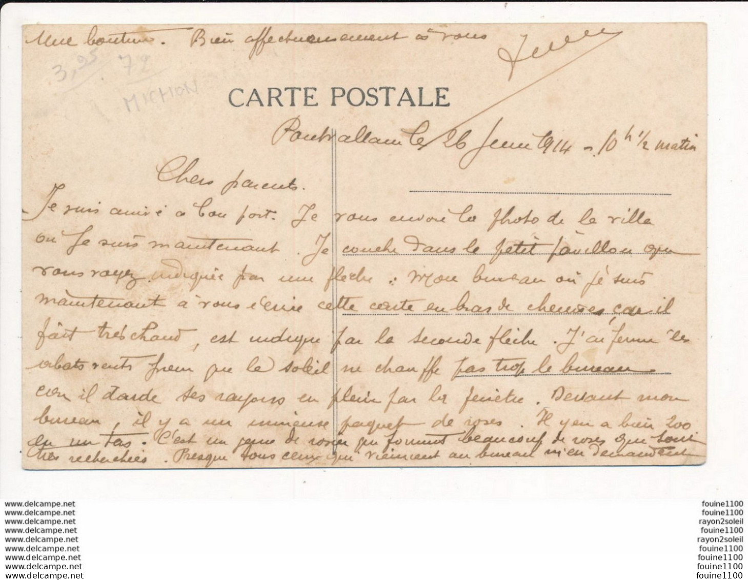 Carte De PONTVALLAIN Rue Du Pont Michon - Pontvallain