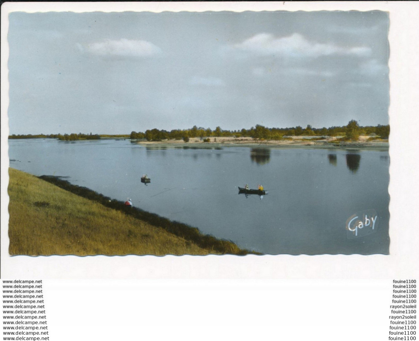 Carte D' OUZOUER SUR LOIRE  Pêche Sur La Loire  ( Format C.P.A. )   ( Recto Verso ) - Ouzouer Sur Loire