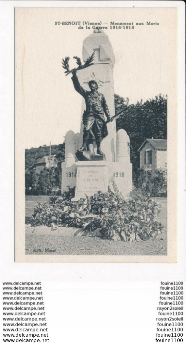 Carte De Saint Benoit Monument Aux Morts ( Recto Verso ) - Saint Benoit