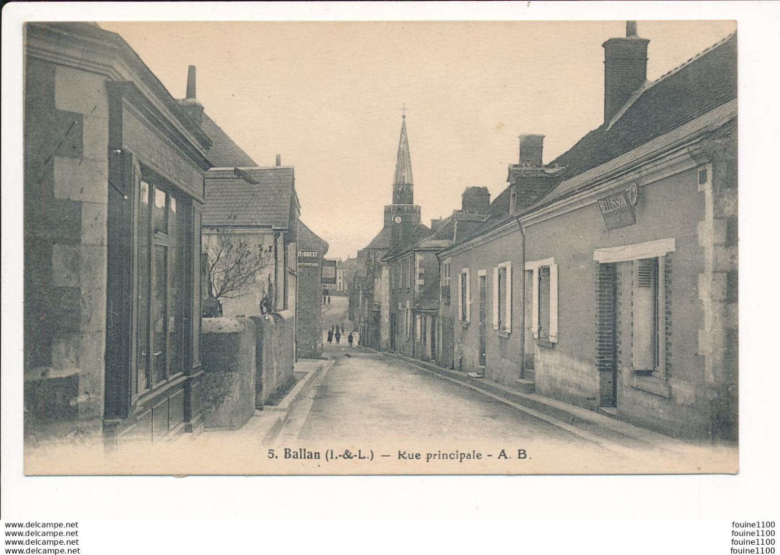 BALLAN Rue Principale ( Pliure Légère Dans Tout La Longueur De La Carte ) - Ballan-Miré