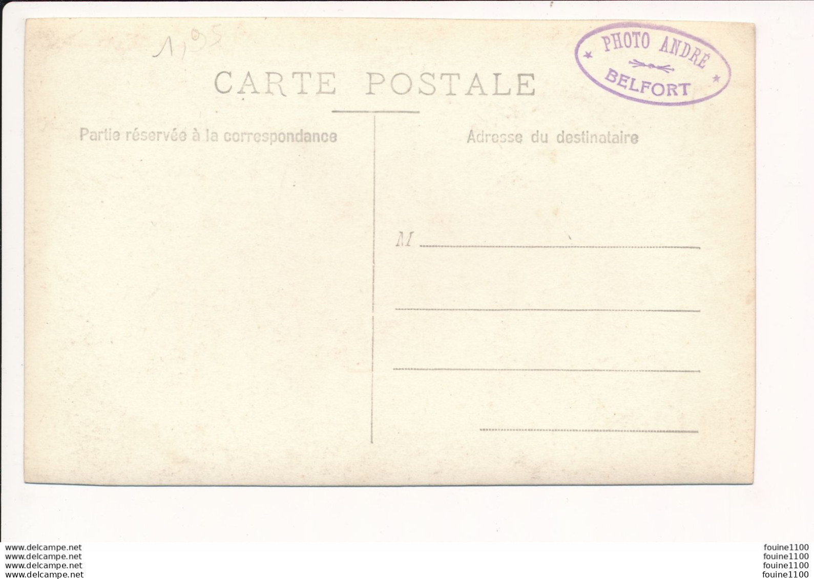 CARTE PHOTO Militaire Du 188e Régiment à Identifier ( 188 Sur Col )    ( Photographe ANDRE à BELFORT  ) - Belfort – Siège De Belfort