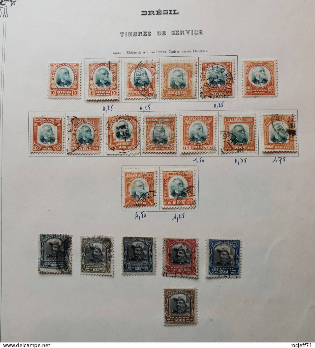 12- 23 / Brasil - Brésil - Belle collection sur feuille d'album 1900 à 1939