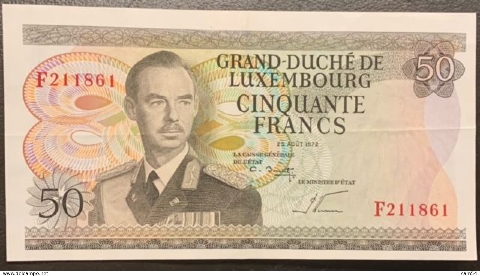 Billet Grand Duché De Luxembourg 50 Francs - Lussemburgo