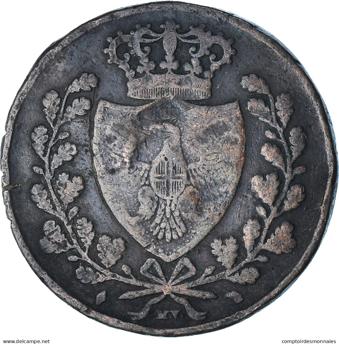 Italie, Carlo Felice, 5 Centesimi, 1826, Genoa, TB+, Cuivre - Piémont-Sardaigne-Savoie Italienne