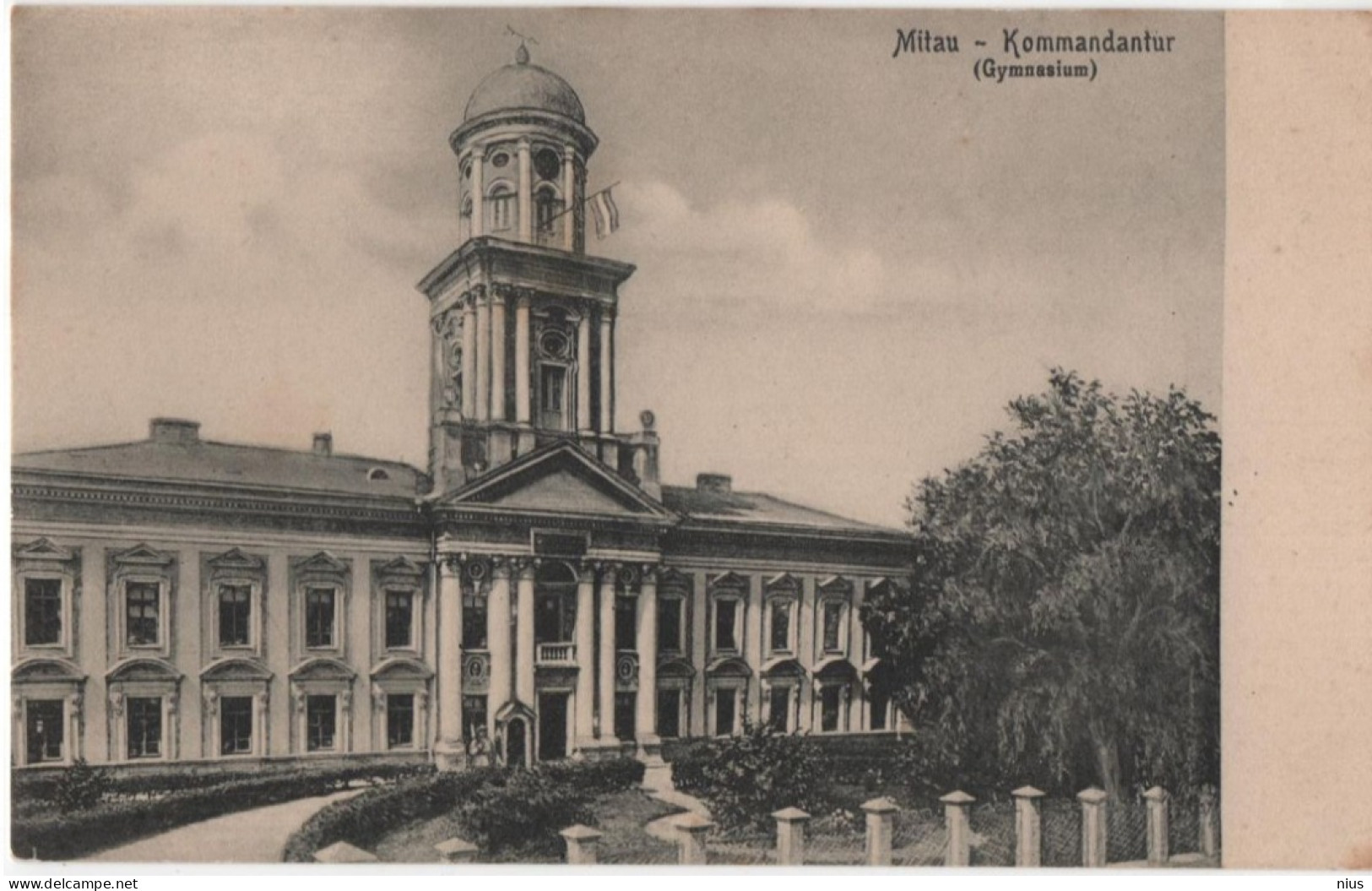 Latvia, Jelgava Mitau Mitava, Kommandantur, Gymnasium - Lettonie