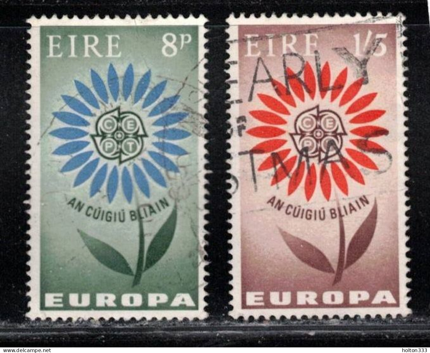 IRELAND Scott # 196-7 Used - 1964 Europa Issue - Used Stamps