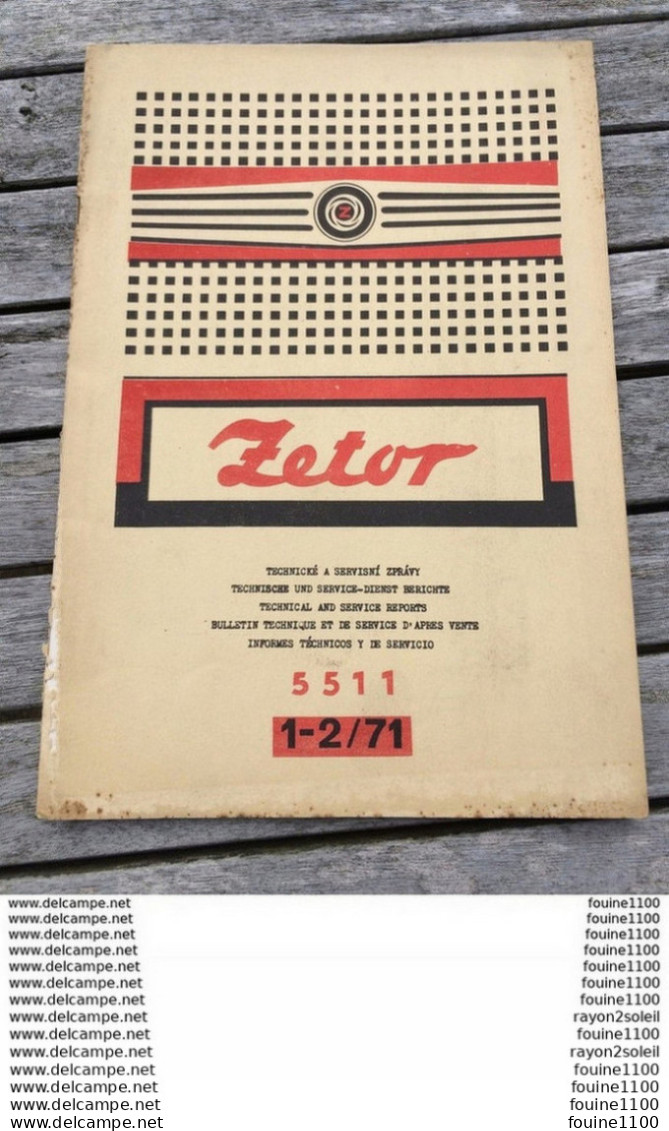 Bulletin Technique Et De Service D' Après Vente Du Tracteur ZETOR 5511  Année 1971 Je Pense - Tractors