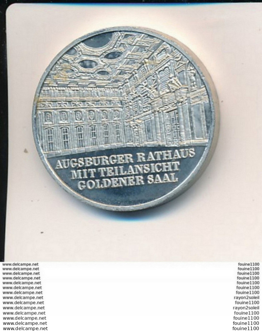 Médaille AUGSBURGER RATHAUS MIT TEILANSICHT GOLDENER SAAL ( Reinzinn Sur La Tranche De La Pièce )( Recto Verso ) - Other & Unclassified