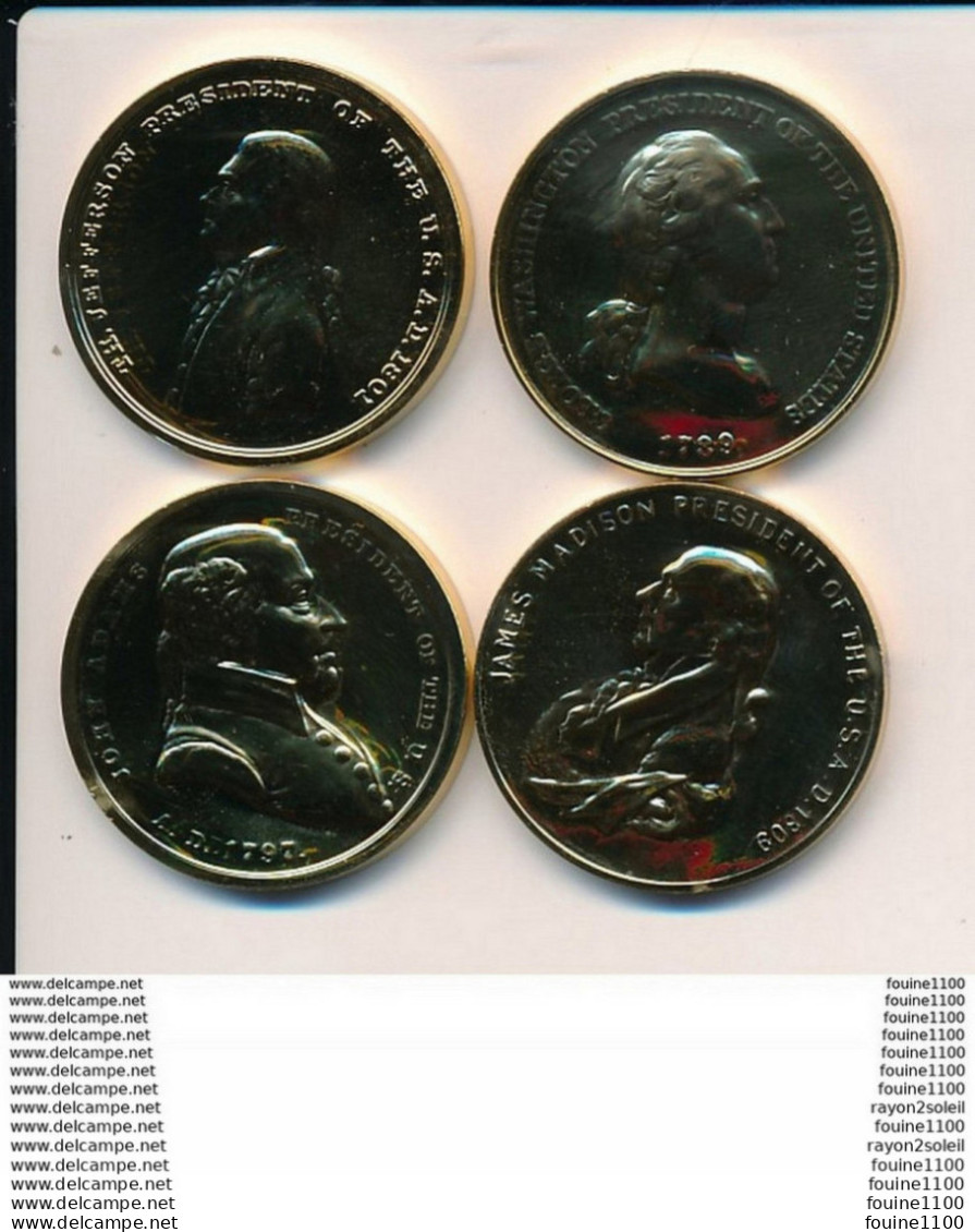 LOT De 4 Médaille Peace And Friendship Président James Madison George Washington Th. Jefferson John Adams ( Recto Verso - Otros & Sin Clasificación