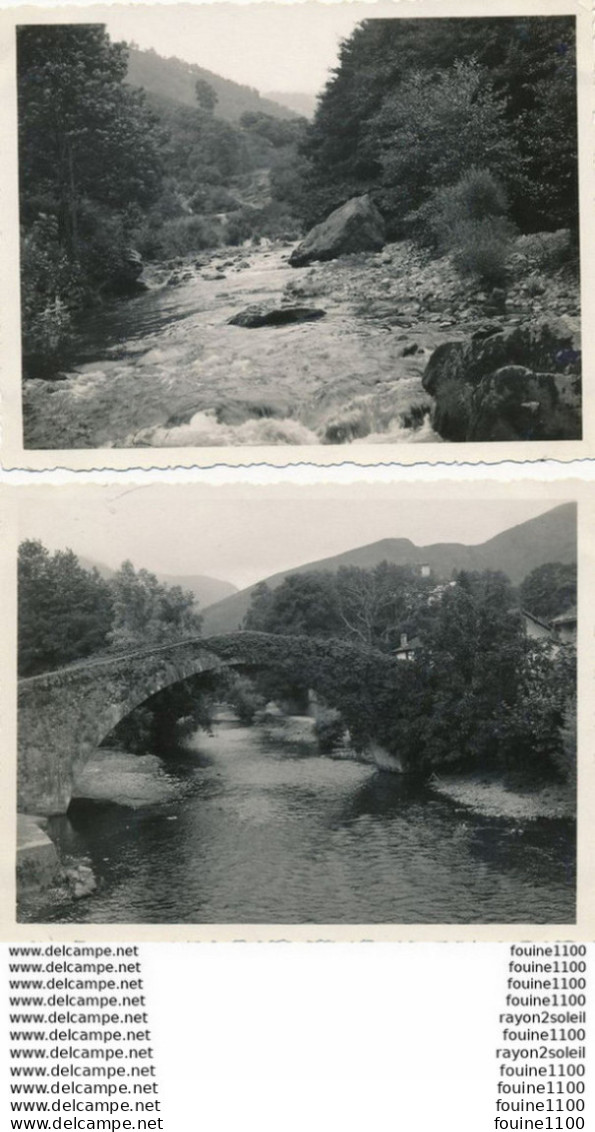 LOT De  2 " PHOTO SOUPLE " ( Année 1933 ) Entre SAINT ETIENNE DE BAIGORRY Et Les ALDUDES La Nive - Pont ( Recto Verso ) - Saint Etienne De Baigorry