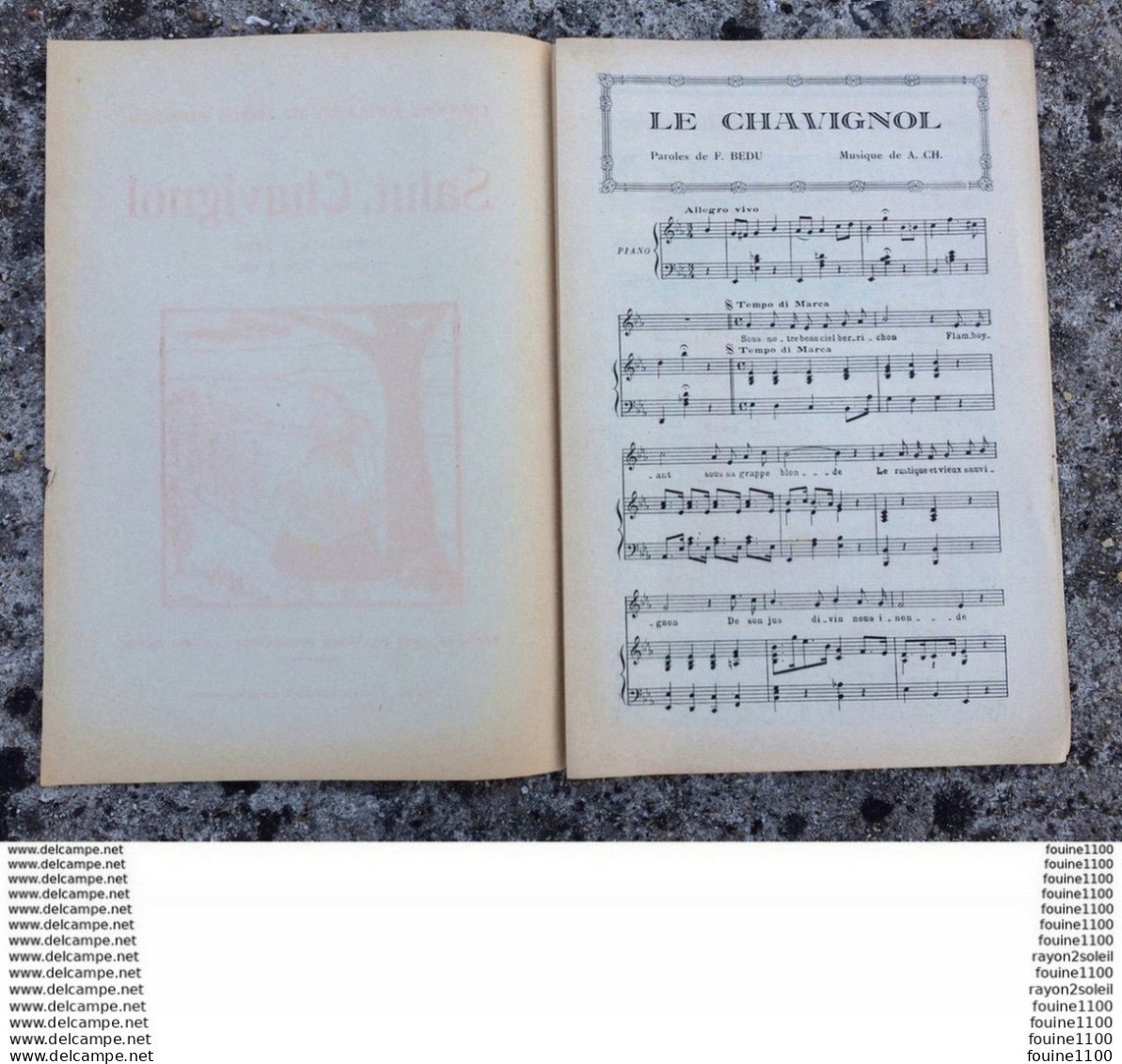 2 Pages Doubles Partition  Chansons Populaires Du Terroir Berrichon SALUT CHAVIGNOL 18 ( Poésie BEDU ) - Chansonniers