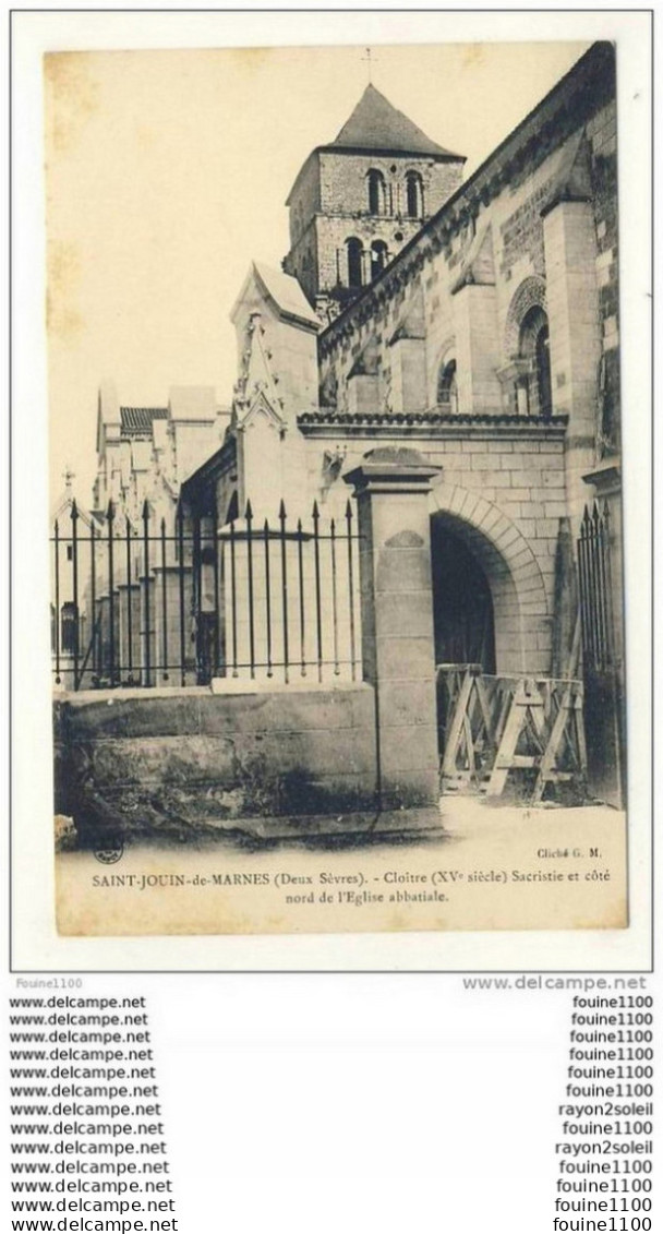 Carte De Saint Jouin De Marnes  Cloître Sacristie Et Côté Nord De L' église Abbatiale - Saint Jouin De Marnes