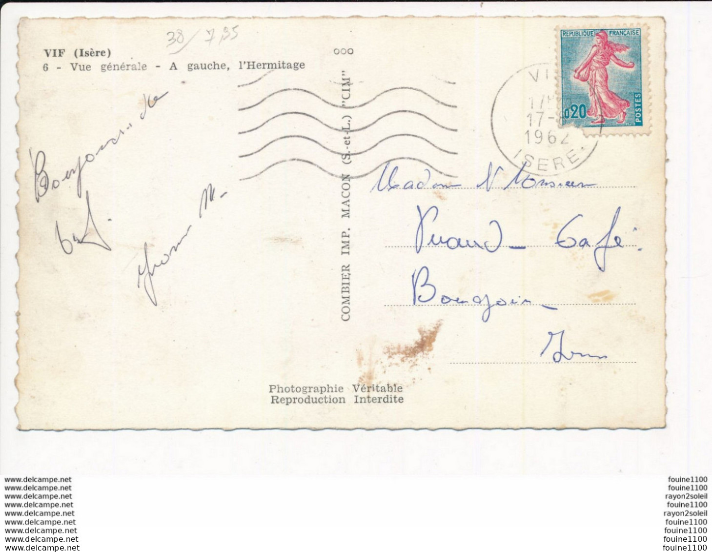 Carte De VIF ( Format C.P.A. )( Recto Verso ) - Vif