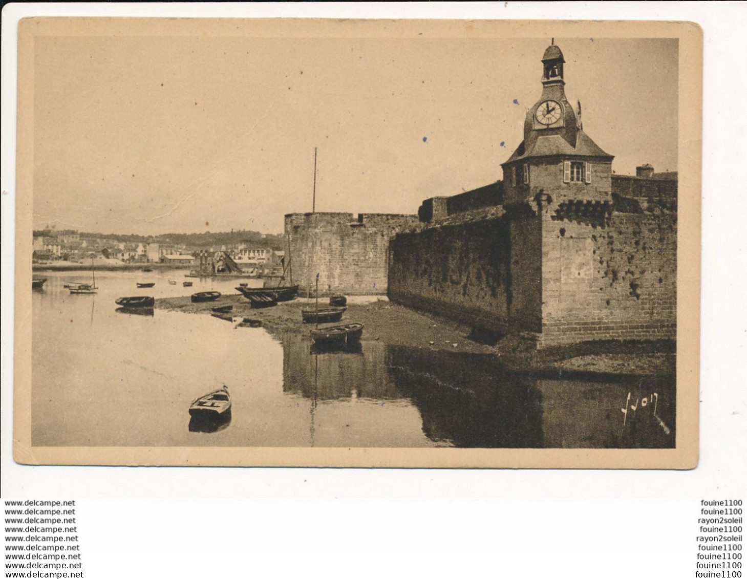 Carte Postale Avec Collage écluse De GUILLY GLAZ Port Launay Pêche LEMOUSSU DECANTELLE GAUTHIER HAMET REYNOLDS - Châteauneuf-du-Faou