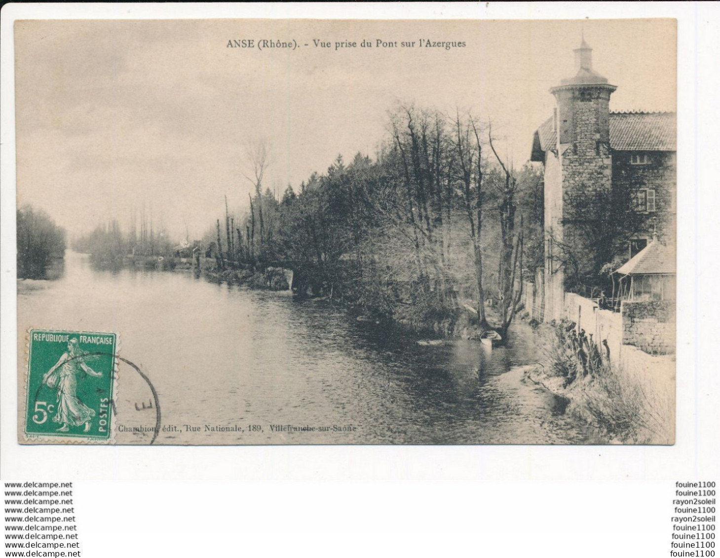 Carte D' ANSE  Vue Prise Du Pont Sur L' Azergues  ( Recto Verso ) - Anse