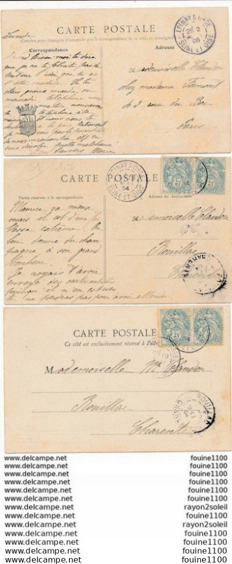 Lot De 3 Cartes D' EPINAY SUR ORGE La Mairie Le Presbytère Petit Vaux - Epinay-sur-Orge