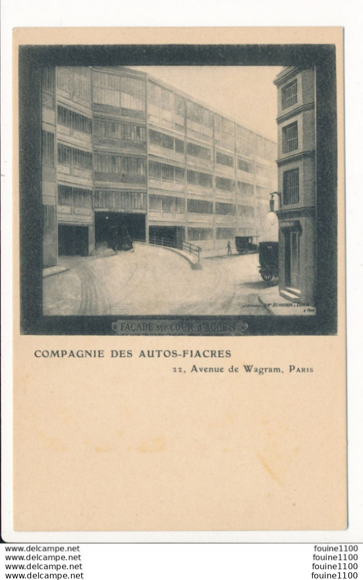 COMPAGNIE DES AUTOS FIACRES 22 Avenue De Wagram PARIS ( Taxi Automobile Garage  ) - Taxis & Droschken