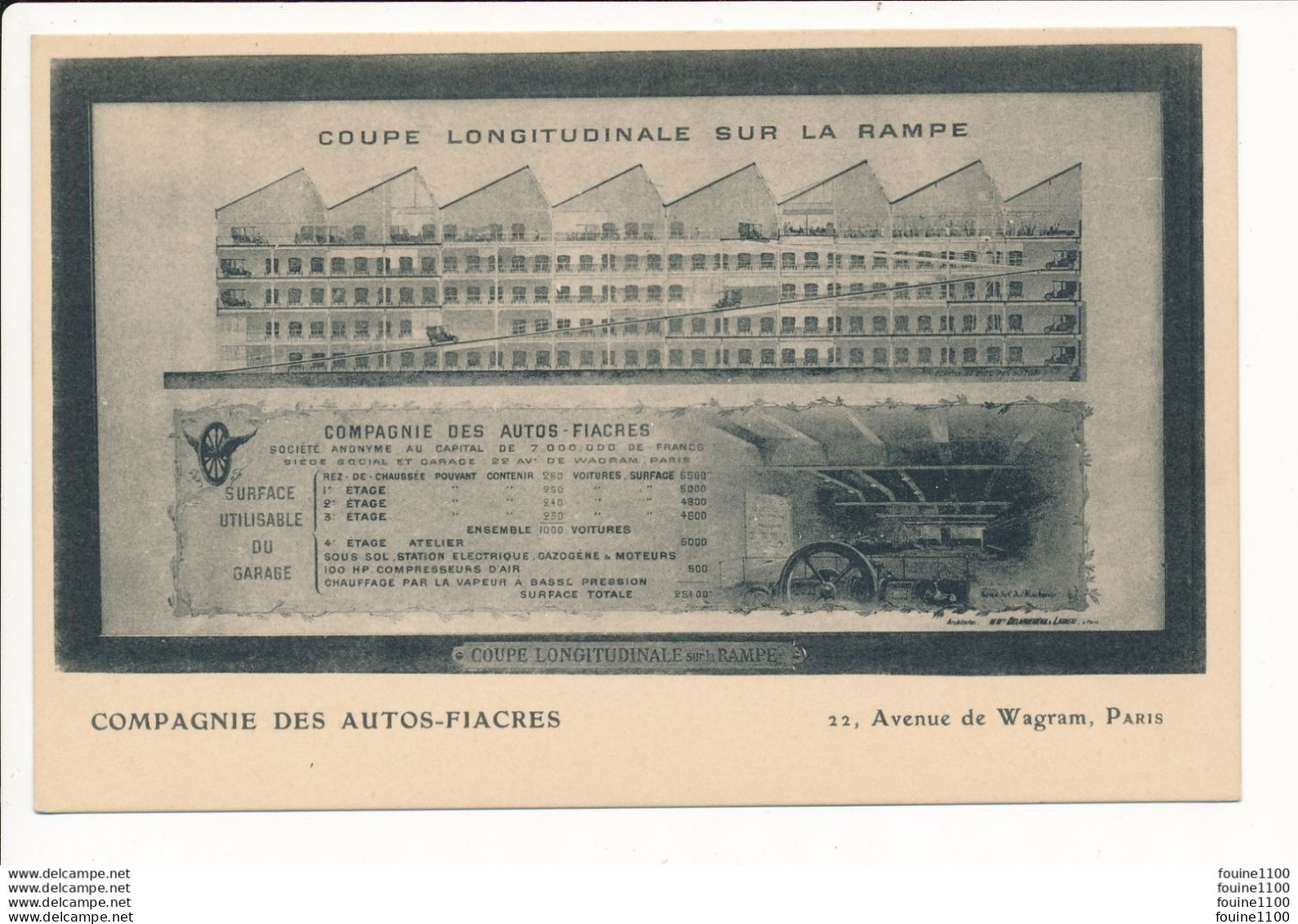 COMPAGNIE DES AUTOS FIACRES 22 Avenue De Wagram PARIS ( Taxi Automobile Garage ) - Taxis & Cabs