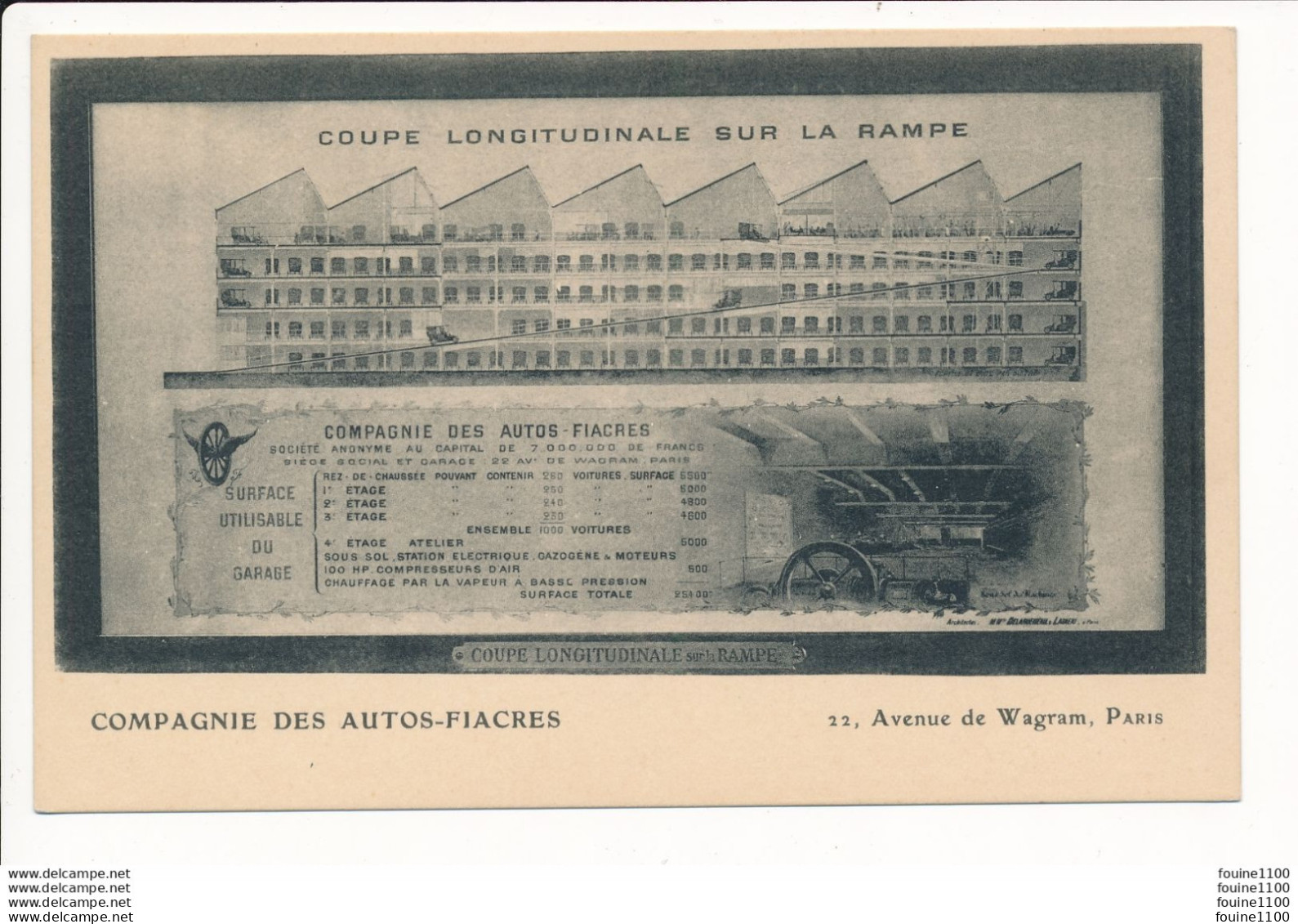 COMPAGNIE DES AUTOS FIACRES 22 Avenue De Wagram PARIS ( Taxi Automobile Garage ) - Taxis & Fiacres