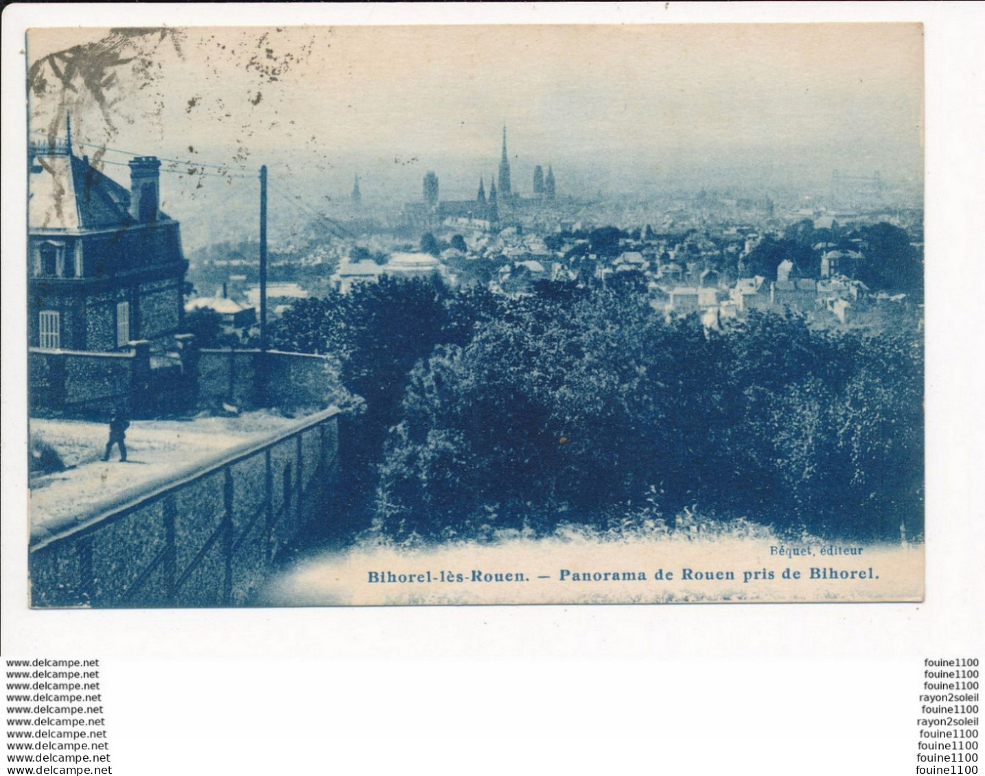 Carte De BIHOREL LES ROUEN Panorama De Rouen Pris De Bihorel  ( Recto Verso ) - Bihorel