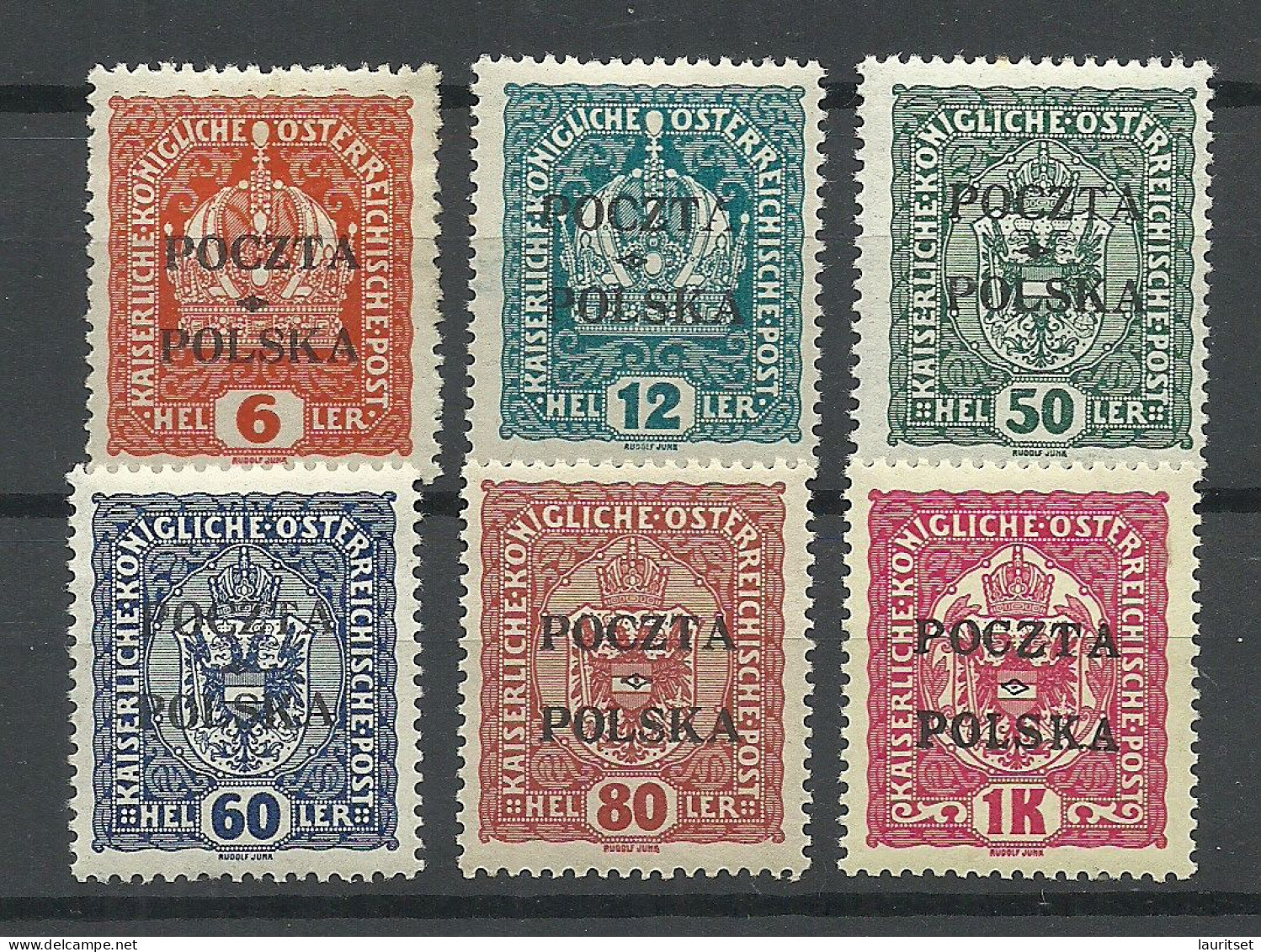 POLEN Poland 1918 = 6 Werte Aus Satz Michel 29 - 47 * Freimarken Für Krakow Krakau - Unused Stamps