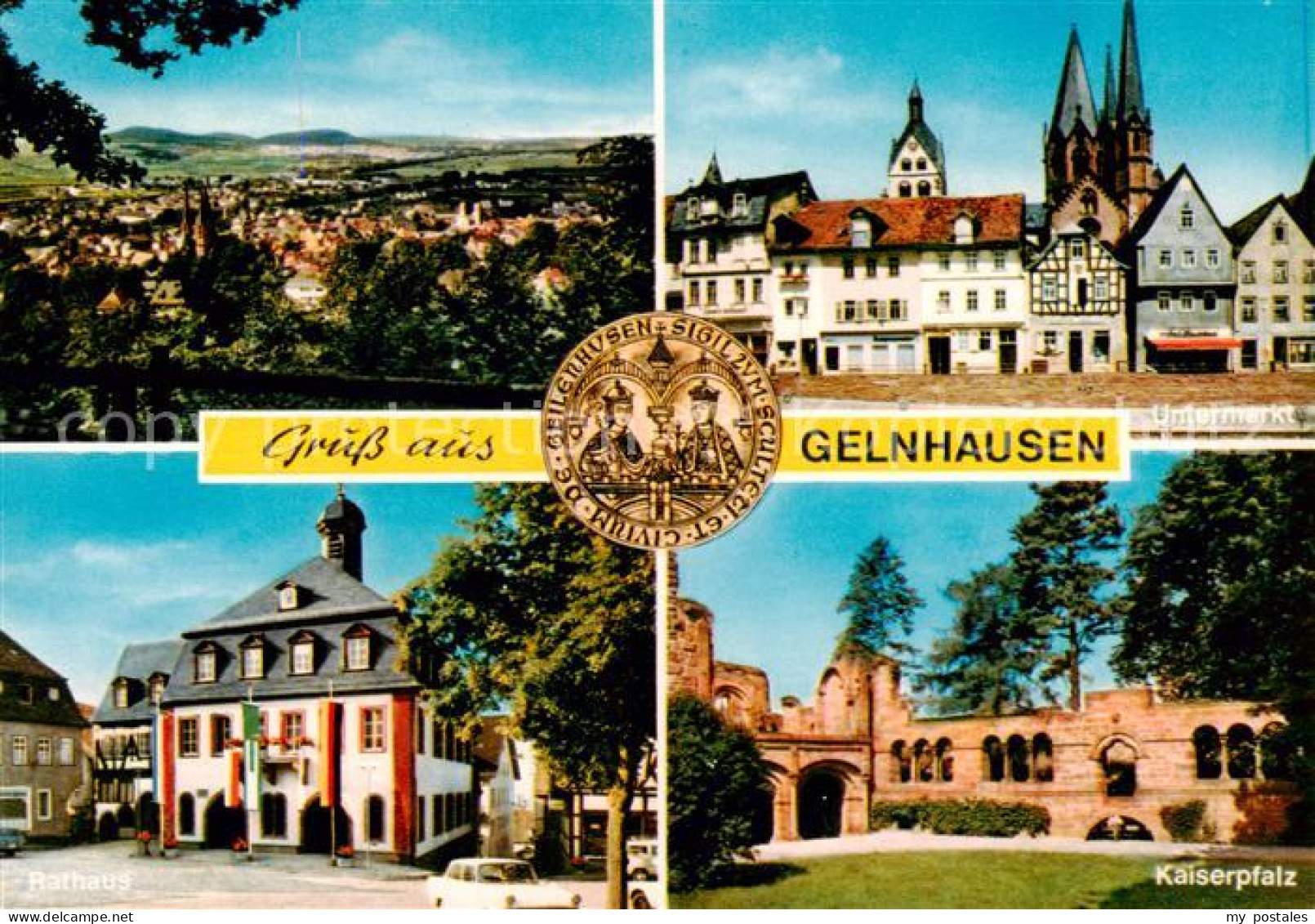 73862519 Gelnhausen Panorama Untermarkt Rathaus Kaiserpfalz Gelnhausen - Gelnhausen