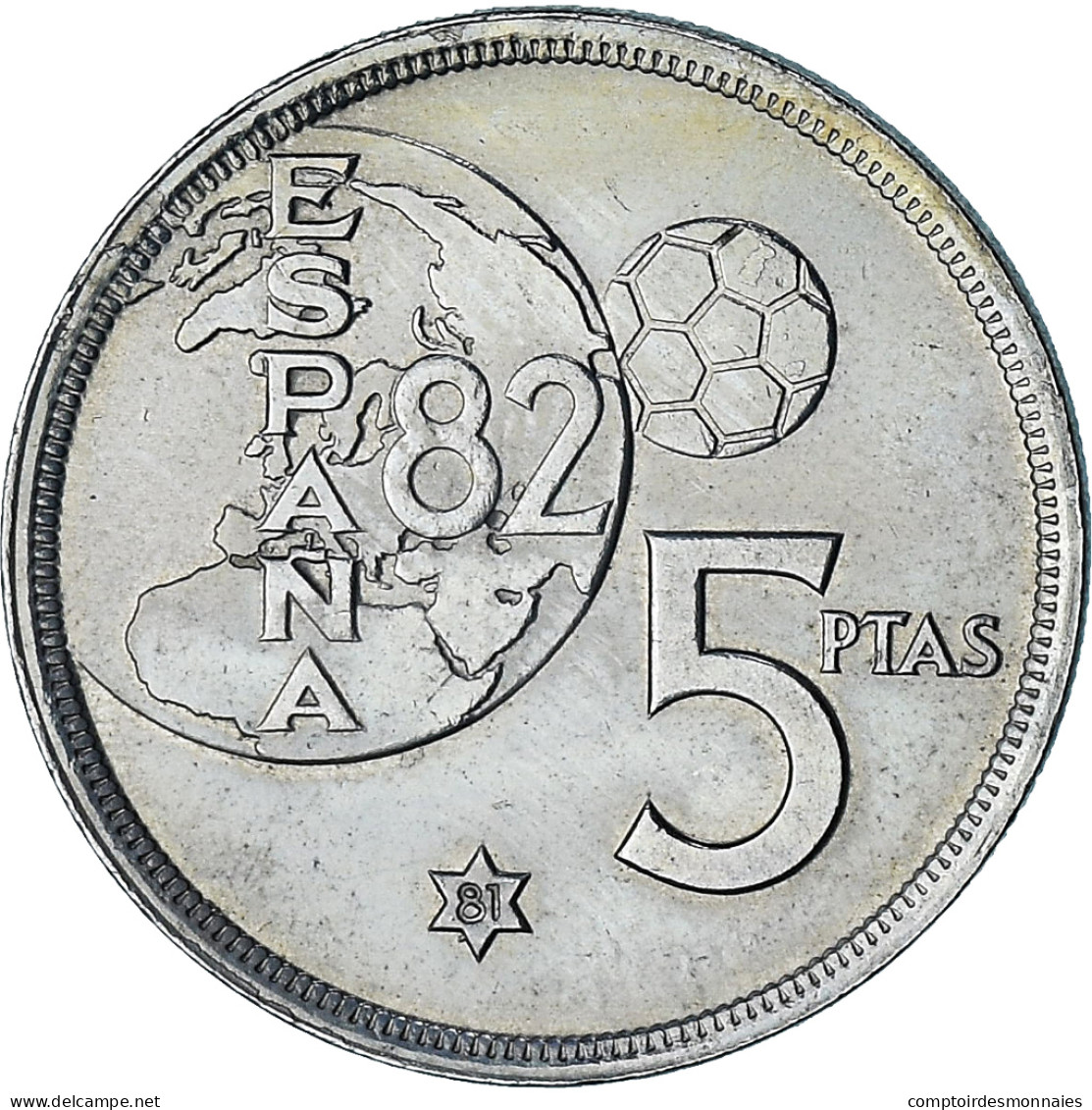 Espagne, Juan Carlos I, 5 Pesetas, 1980 (81), Madrid, SPL+, Du Cupronickel - 50 Céntimos