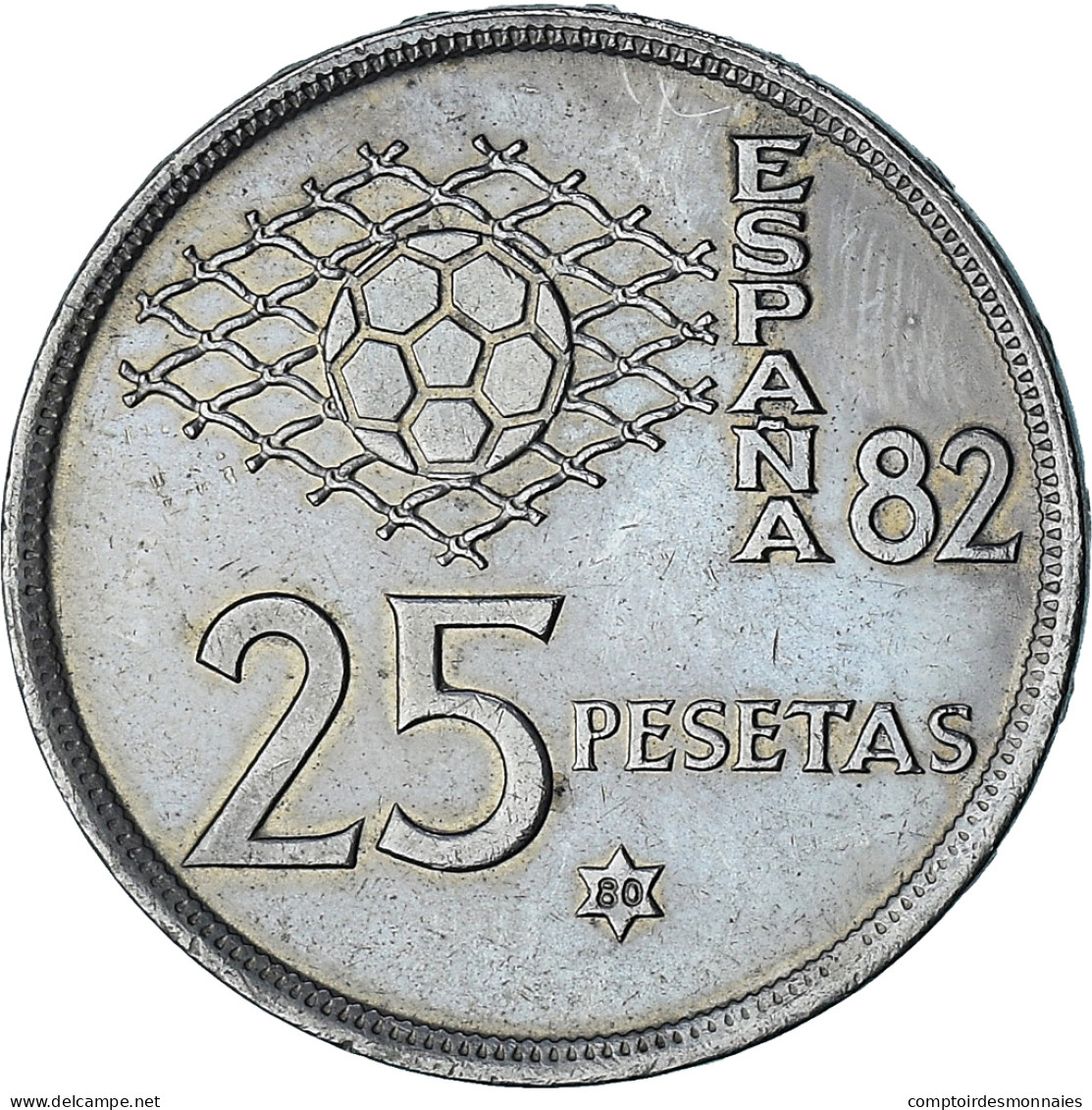 Espagne, Juan Carlos I, 25 Pesetas, 1980 (80), Madrid, SPL+, Du Cupronickel - 50 Céntimos