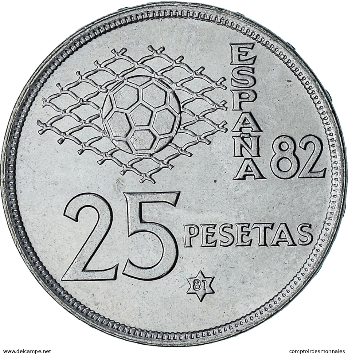 Espagne, Juan Carlos I, 25 Pesetas, 1980 (81), Madrid, SPL+, Du Cupronickel - 50 Centesimi