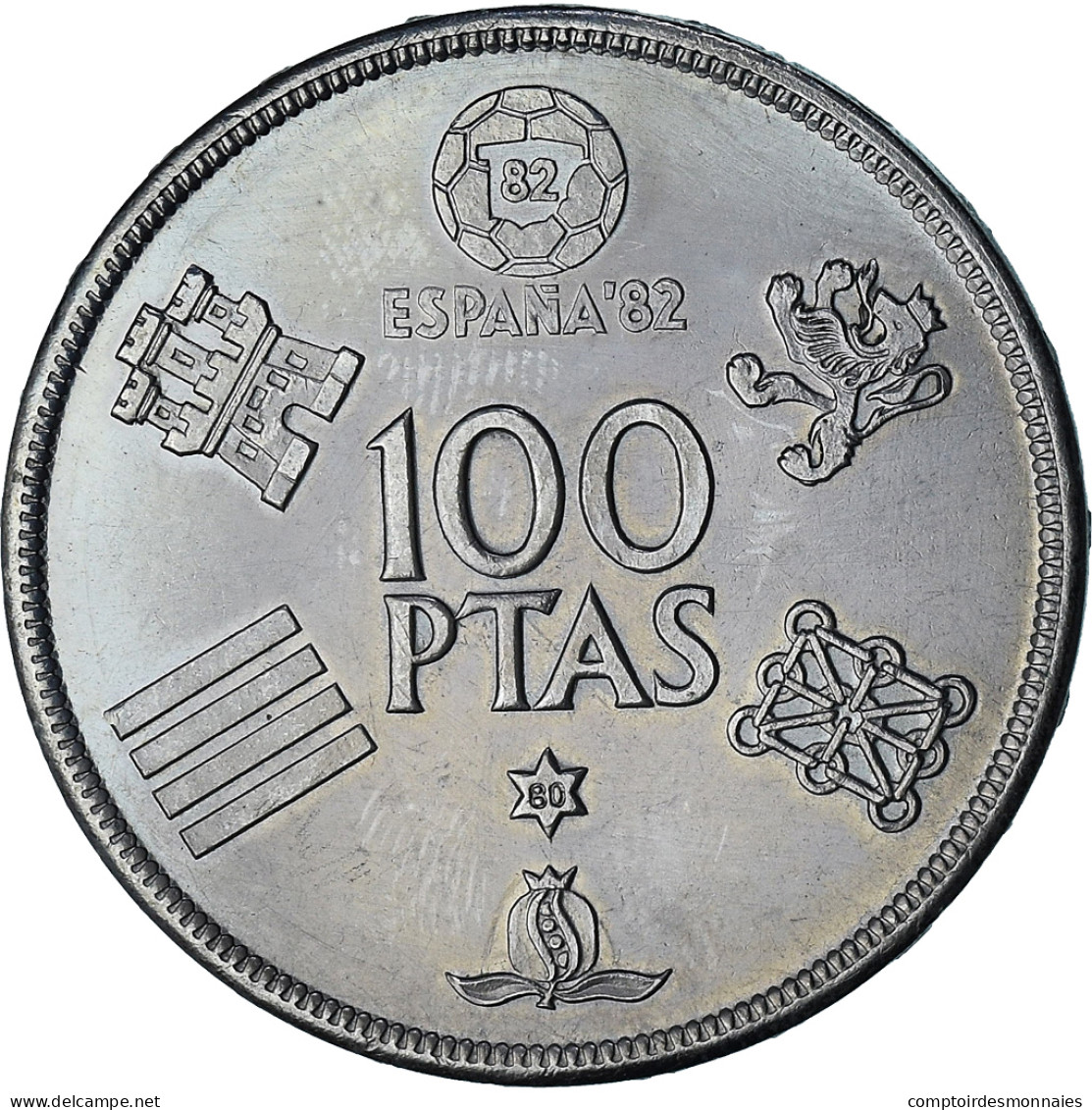 Espagne, Juan Carlos I, 100 Pesetas, 1980 (80), Madrid, SPL+, Du Cupronickel - 50 Céntimos