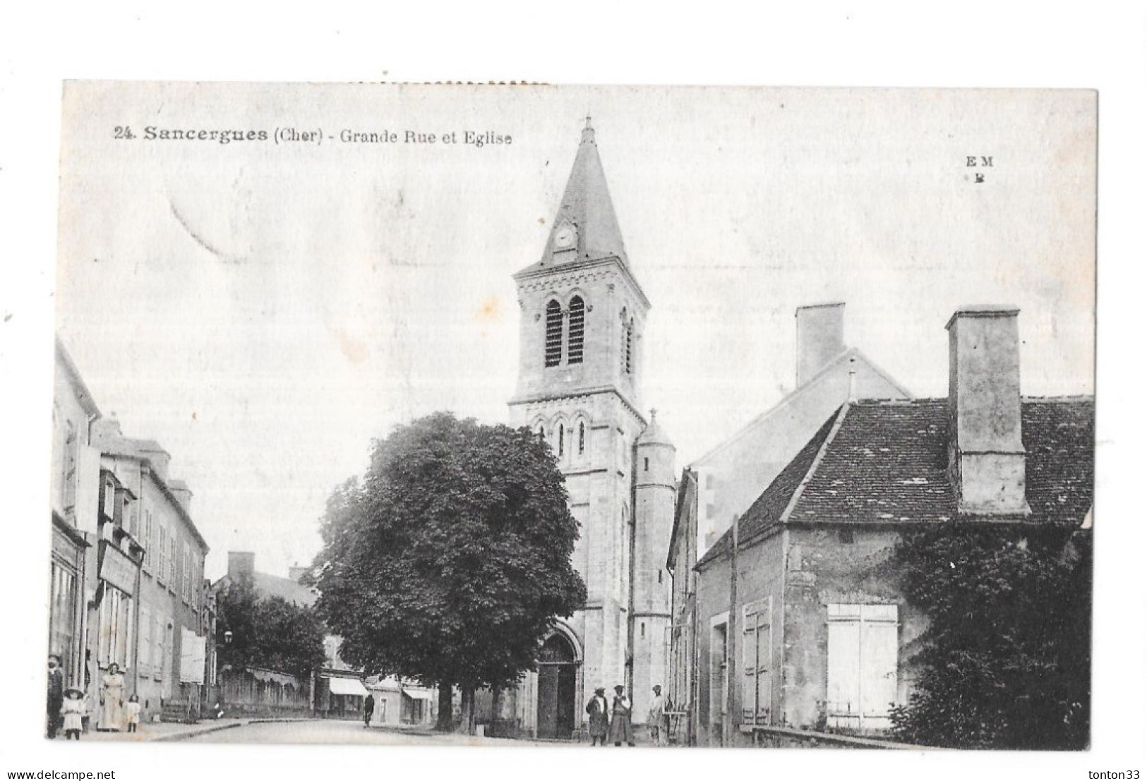 SANCERGUES - 18 - Grande Rue Et Eglise - GEO 4 - - Sancergues