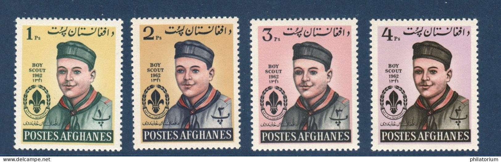 Afghanistan, N° Yv  684 à 687, Mi 695A à 698A, **, Scoutisme, - Afghanistan