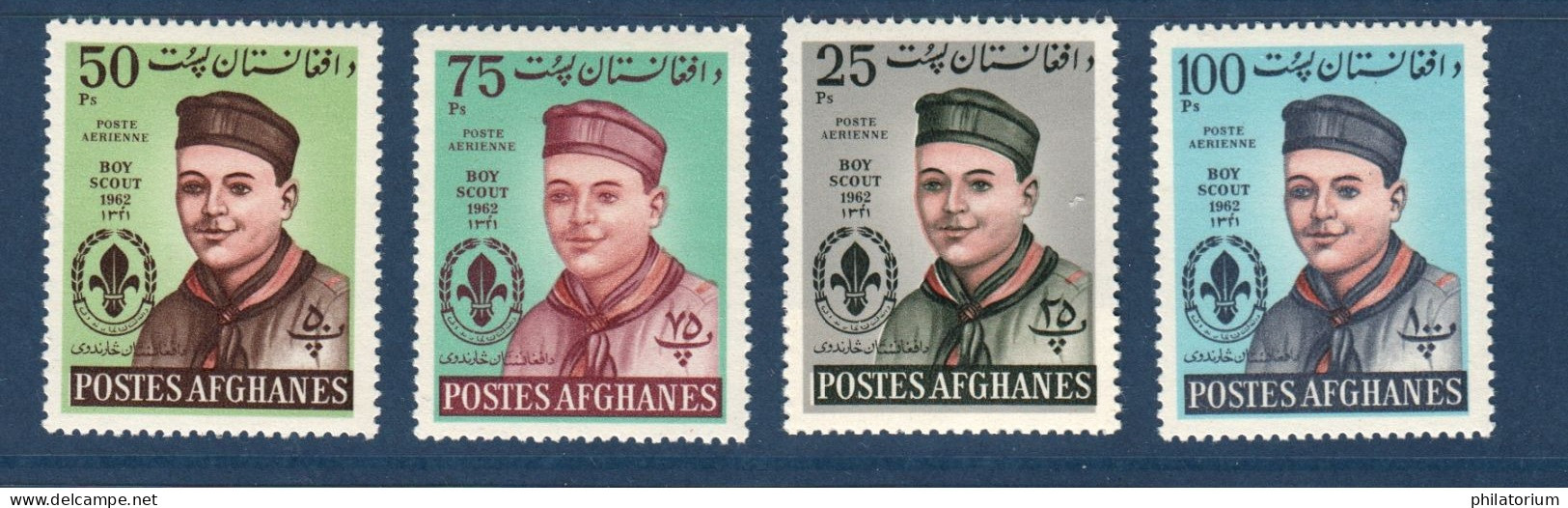 Afghanistan, N° Yv PA 32 à 35, Mi 699A à 702A, **, Scoutisme, - Afghanistan