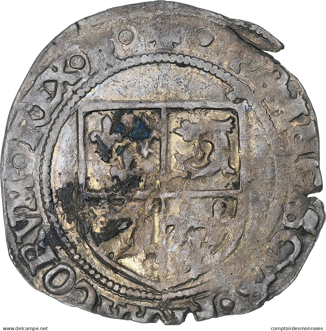 France, François Ier, Blanc Du Dauphiné, 1515-1547, Romans, 7th Type, TB - 1515-1547 François 1er