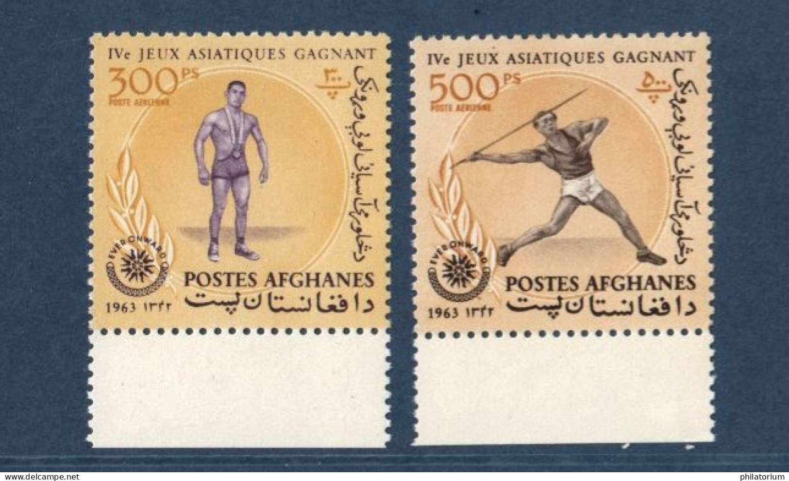 Afghanistan,  Yvert  PA 51, 52, Mi 789A à 790A, **, Jeux Asiatique Djakarta, 1963, - Afghanistan