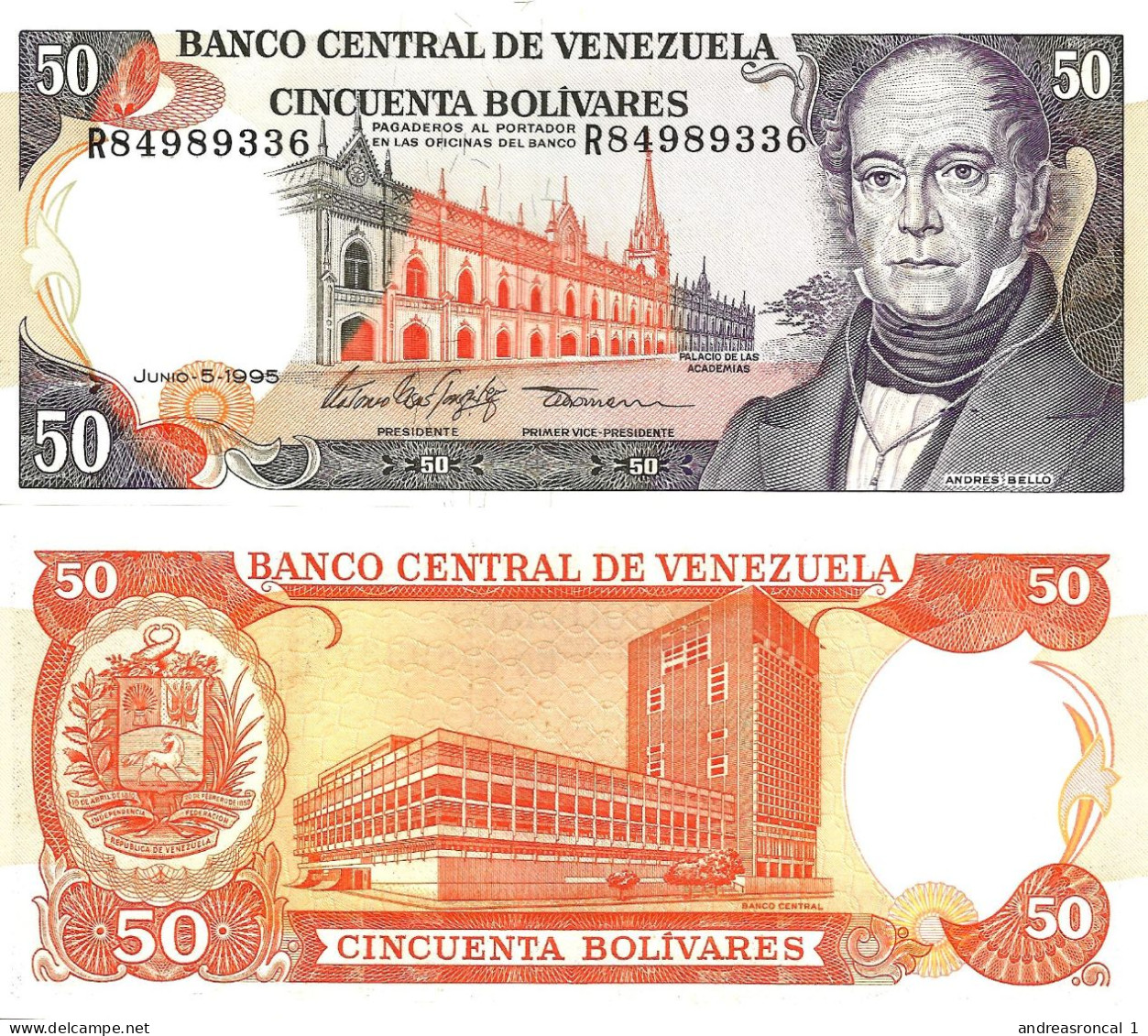 Venezuela 50 Bolívares 1995 P-65e UNC - Venezuela