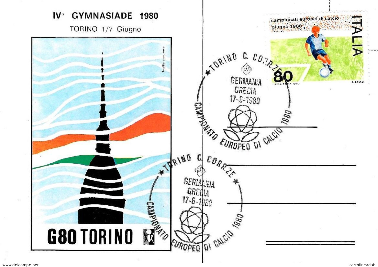 [MD8399] CPM - TORINO - MOLE ANTONELLIANA - IV° GYMNASIADE G80 - CON ANNULLO - PERFETTA - Non Viaggiata - Mole Antonelliana