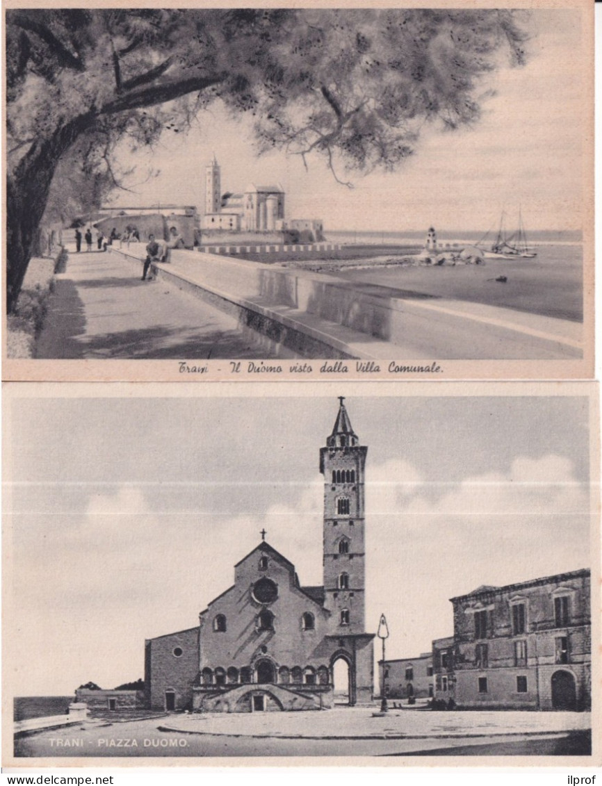 Trani - Vedute In 2 Cartoline Anni '40/50 (B) Ed. Antonio Barca Formato Piccolo Rif S313 - Trani