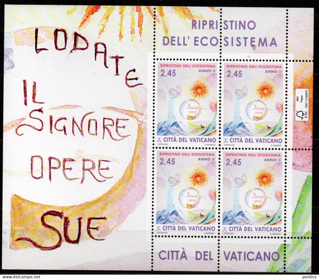 2023 - VATICANO - AGB - ANNATA - 24 VALORI - 6 BF- INVIO GRATUITO ** - Unused Stamps